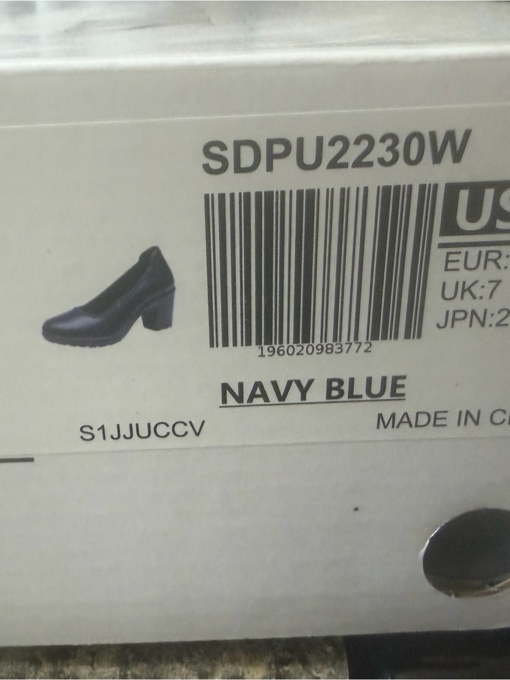 Clarks Navy Blue Chunky Block Heel Pumps
